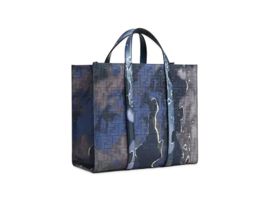 FENDI Shopper Blue & Sunset Jacquard Fabric Bag "Black"