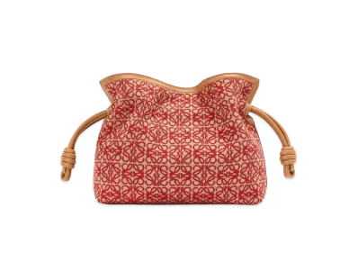 LOEWE Mini Flamenco Clutch In Anagram Jacquard And Calfskin "Red/Warm Desert"