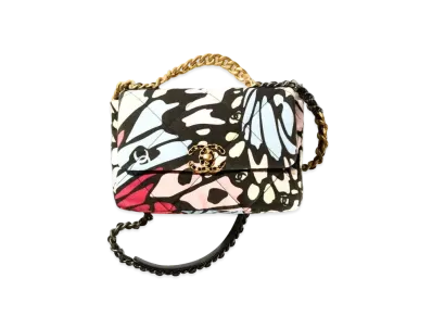 CHANEL 19 Hand Bag Printed Cotton "Multicolor"