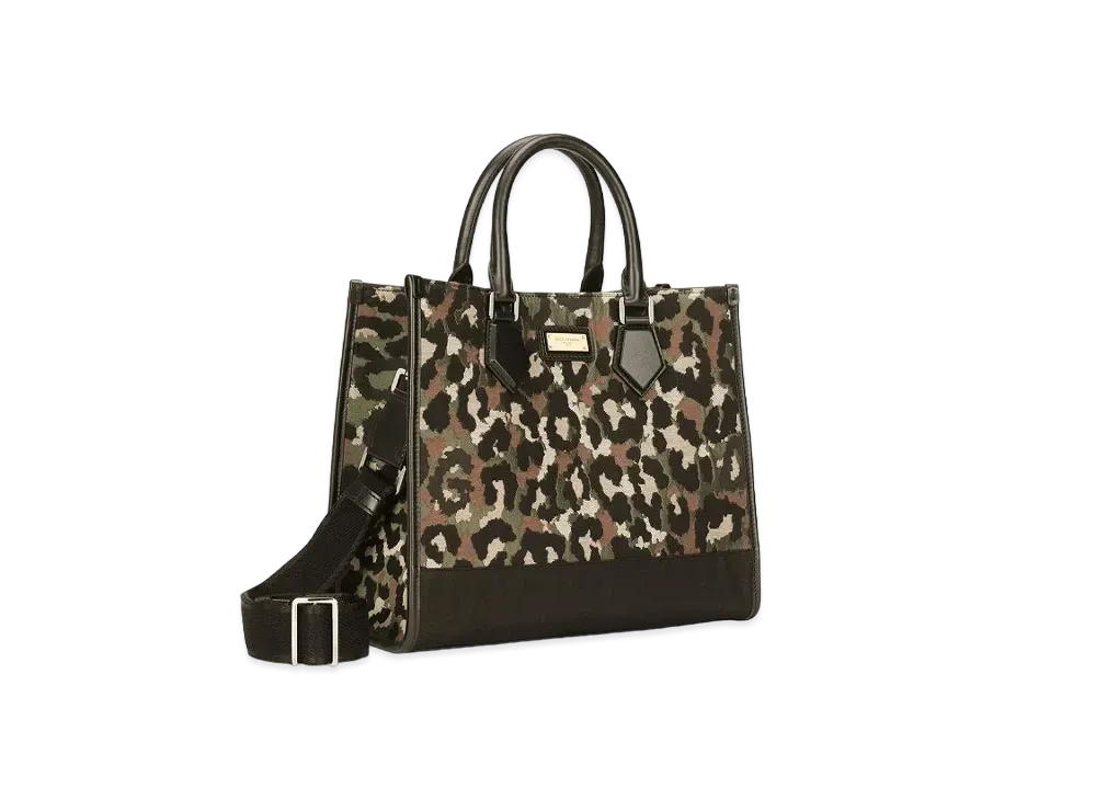 Dolce&Gabbana Shopping Bag Small Camouflage Jacquard "Multicolor"
