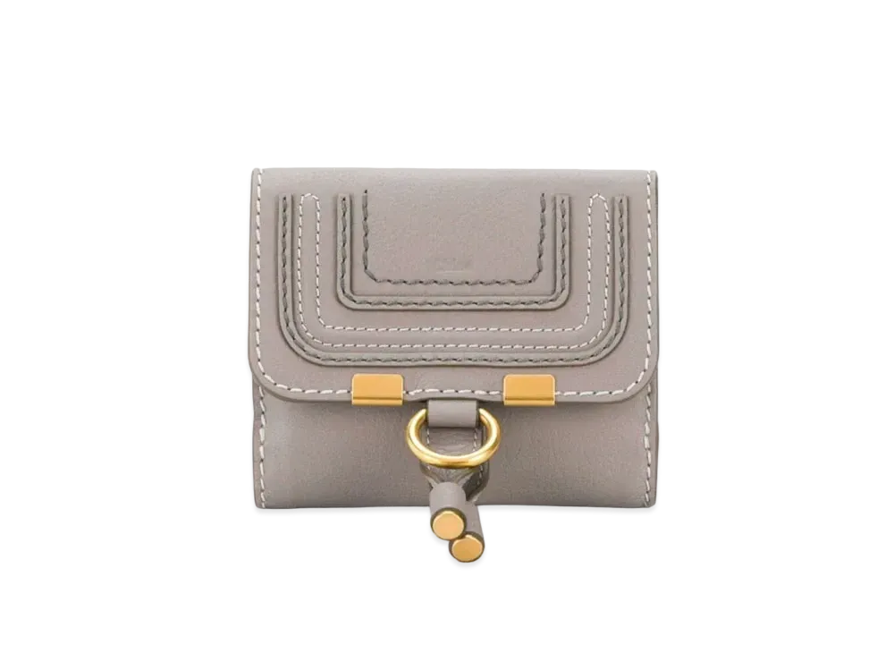 Chloe Women's Marcie Square Wallet For In Small Grain Calfskin "Cashmere Grey "