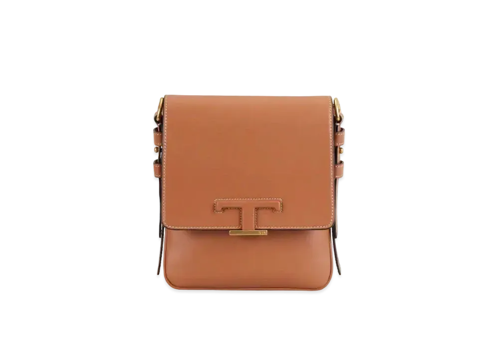 TOD'S Leather Tods T Time Les Crossbody Mini "Brown"