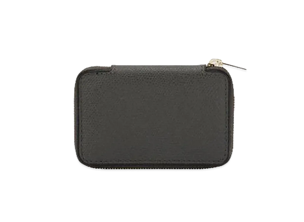 Valextra Round Zip Mini Wallet "Dark Gray"