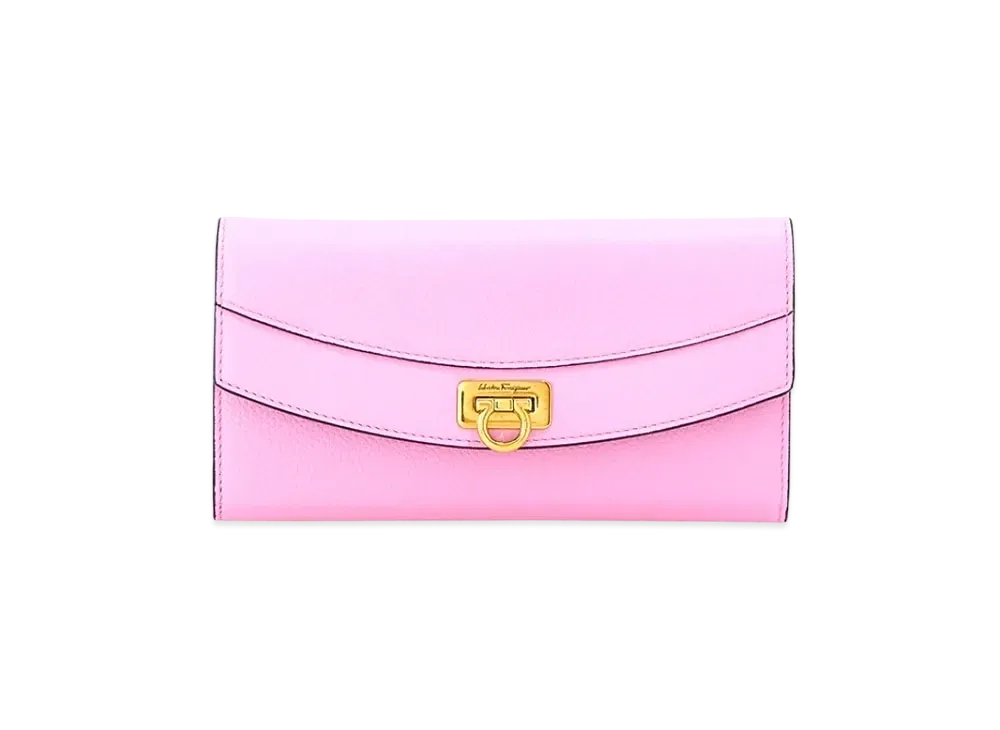Salvatore Ferragamo Long Wallet "Flamingo/Black/Sand"
