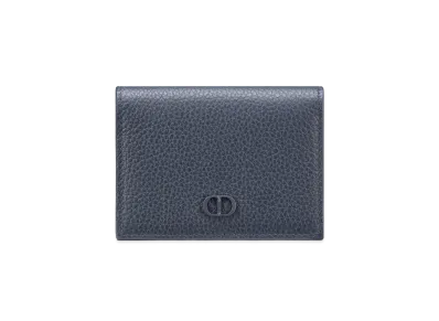 Dior Business Card Holder CD Icon Grained Calfskin "Navy"