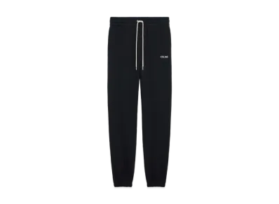 CELINE Embroidered Track Pants In Cotton Fleece "Black/White"