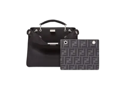 FENDI Peekaboo I See U Small Dark Nylon Bag "Black"