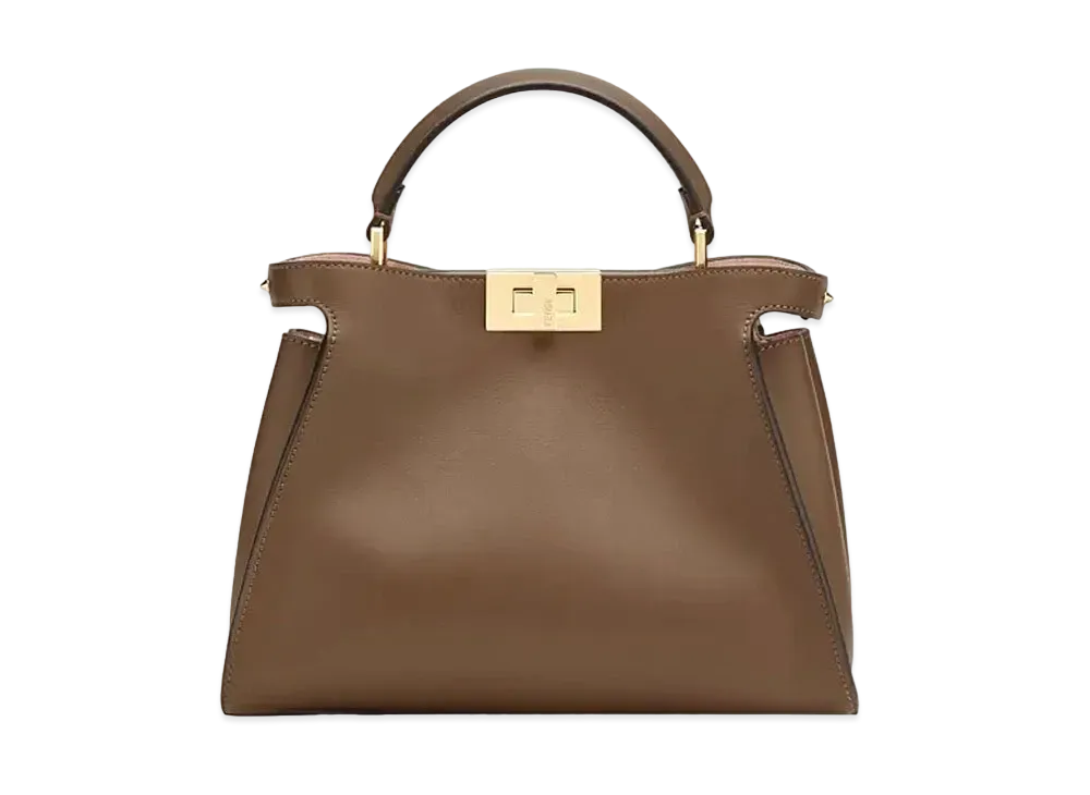 FENDI Peekaboo Essentially Leather Bag "Brown"