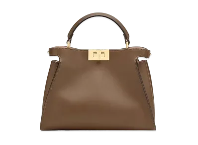 FENDI Peekaboo Essentially Leather Bag "Brown"