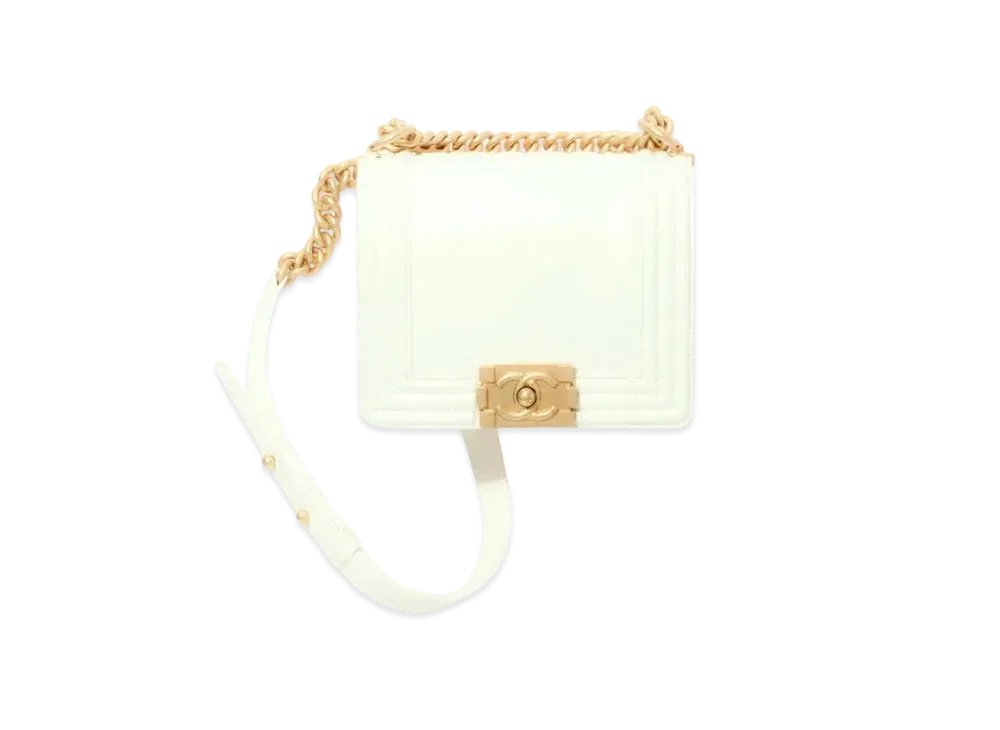 CHANEL Boy Chanel Mini Hand Bag Calfskin "White"