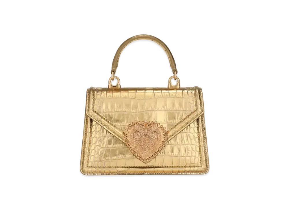 Dolce&Gabbana Dviting Bag Small Laminate Croco Printing "Gold"
