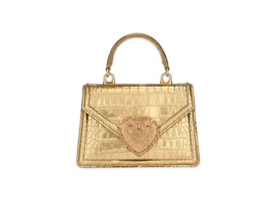 Dolce&Gabbana Dviting Bag Small Laminate Croco Printing "Gold"