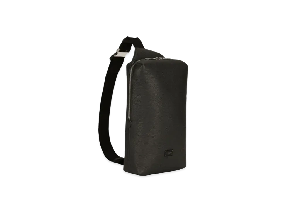 Dolce&Gabbana Palermo Waist Pouch Hammard Calfskin Logo Plate "Black"