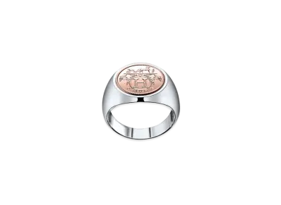 Hermes Hermes Ex-Libris Signet Ring PM "Silver/Pink Gold"