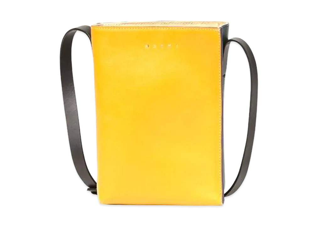 マルニ タンブルドカーフスキン ムセオ ソフト バッグ "イエロー/グリーン" SBMP0084U0P2644Z2O03