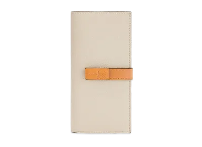 LOEWE Large Vertical Wallet In Grained Calfskin "Light Oat/Honey"