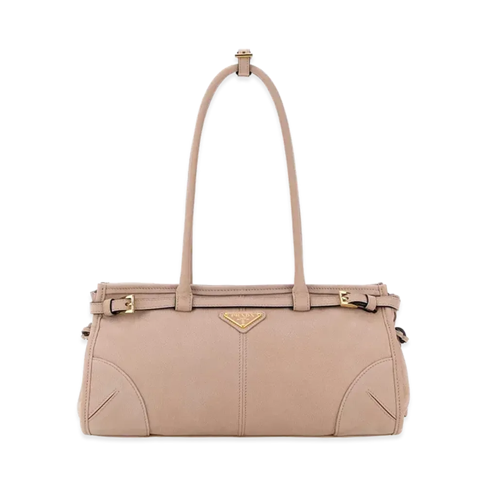 PRADA Wonen's Nabuk Bonnie Shoulder Bag "Pink"