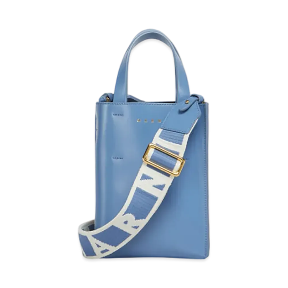 MARNI Museo Nano Bag in Leather "Green Blue"