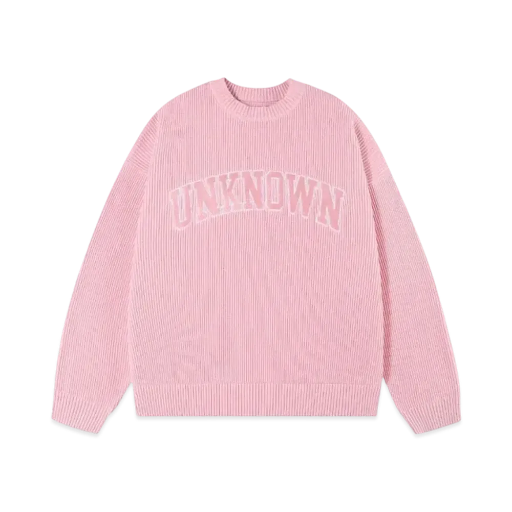 Unknown London Collage Logo Knit "Light Pink"