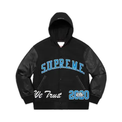 Supreme King Hooded Varsity Jacket "Black"