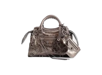 BALENCIAGA Neo Cagole XS Metallic Plus Handbagn "Brown"