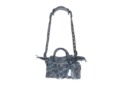 BALENCIAGA Neo Cagole XS Handbag BB Monogram Bleached Denim "Blue"