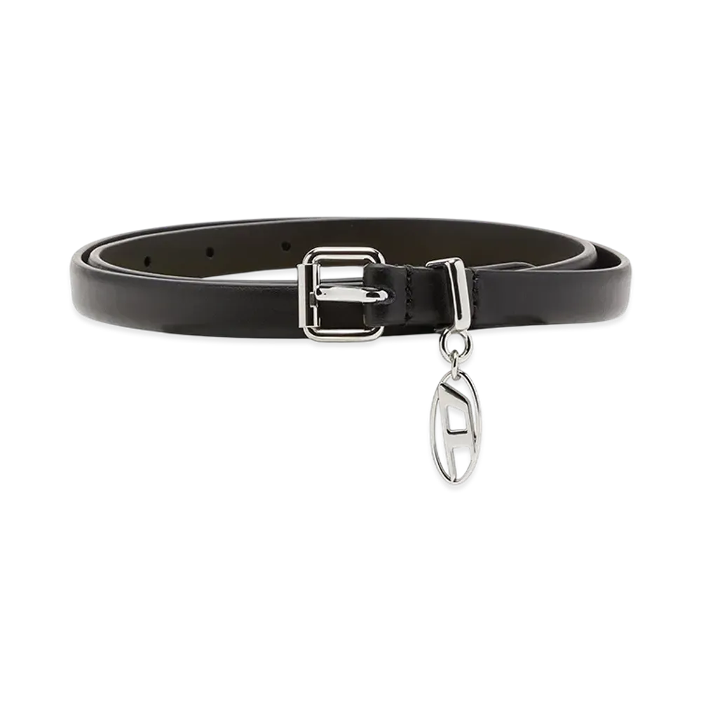 Diesel B-Charm-Oval D Leather Belt "Black"