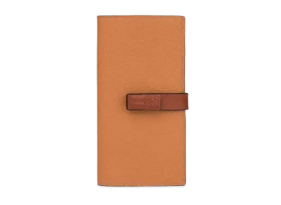 LOEWE Large Vertical Wallet In Grained Calfskin "Light Caramel/Pecan"
