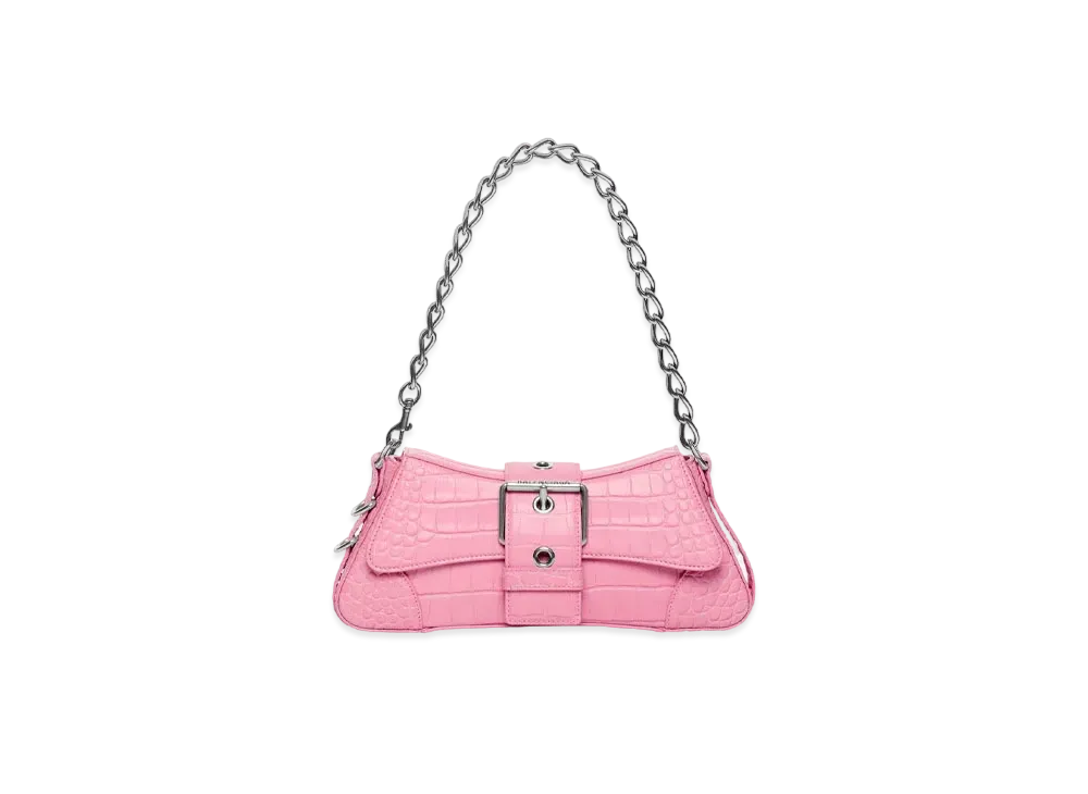BALENCIAGA Lindsey Cross Body Bag Crocodile "Pink"