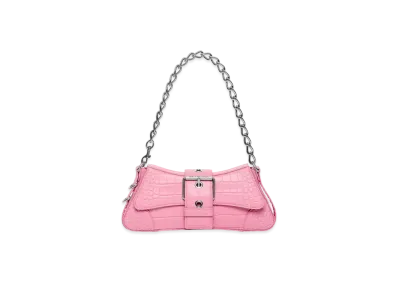 BALENCIAGA Lindsey Cross Body Bag Crocodile "Pink"