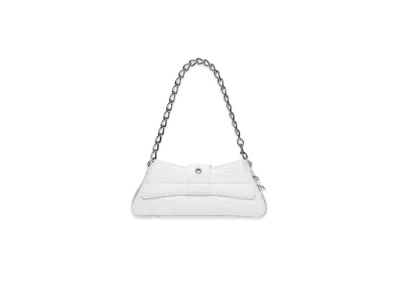 BALENCIAGA Lindsey Cross Body Bag Crocodile "White"