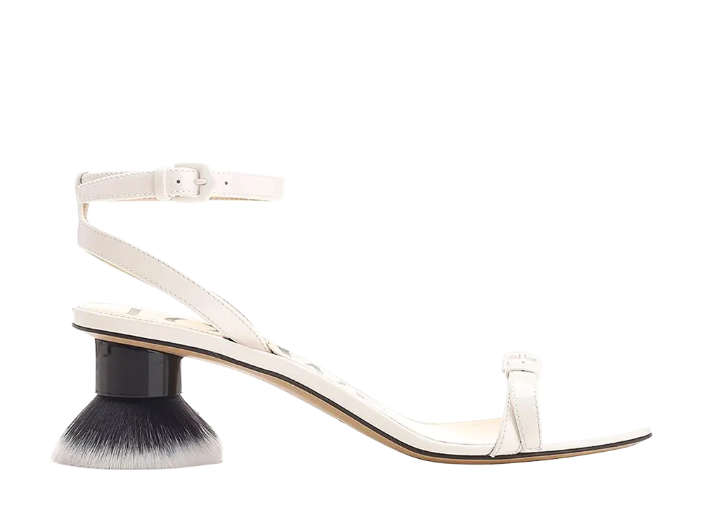 LOEWE Women's Petal Brush Sandals "White"