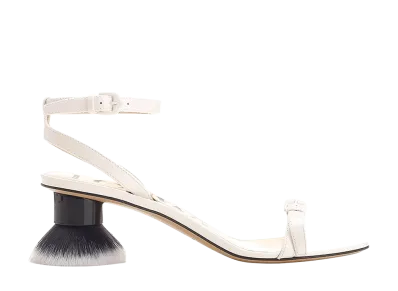 LOEWE Women's Petal Brush Sandals "White"