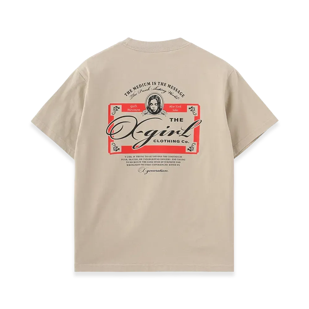 X-Girl Women's Face Red Label S/S Tee "Beige"