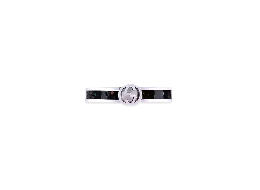 GUCCI Interlocking Ring "Black/Silver"
