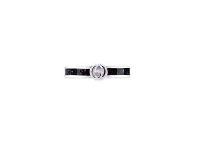 GUCCI Interlocking Ring "Black/Silver"