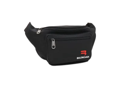 BALENCIAGA Explorer Waist Bag Embroidered Logo "Black"