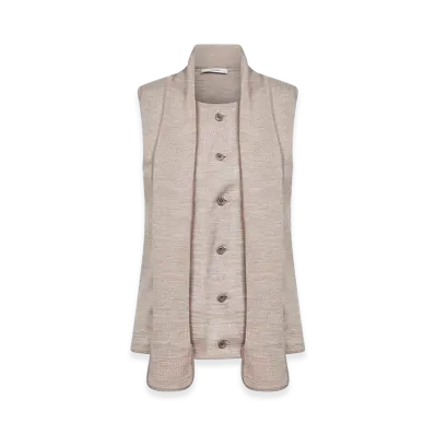 LEMAIRE Women's Asymmetrical Sleeveless Cardigan "Light"