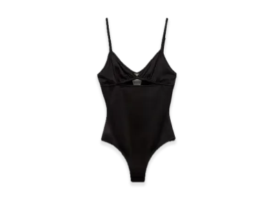 PRADA Interlock Fabric One-Piece Swimwear "Black"