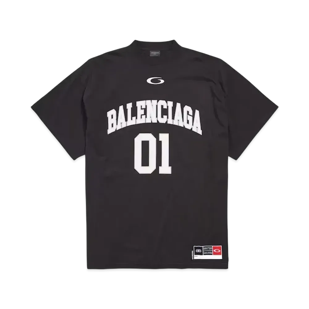 BALENCIAGA Men's Basketball Series Oversized T-Shirt "Black"