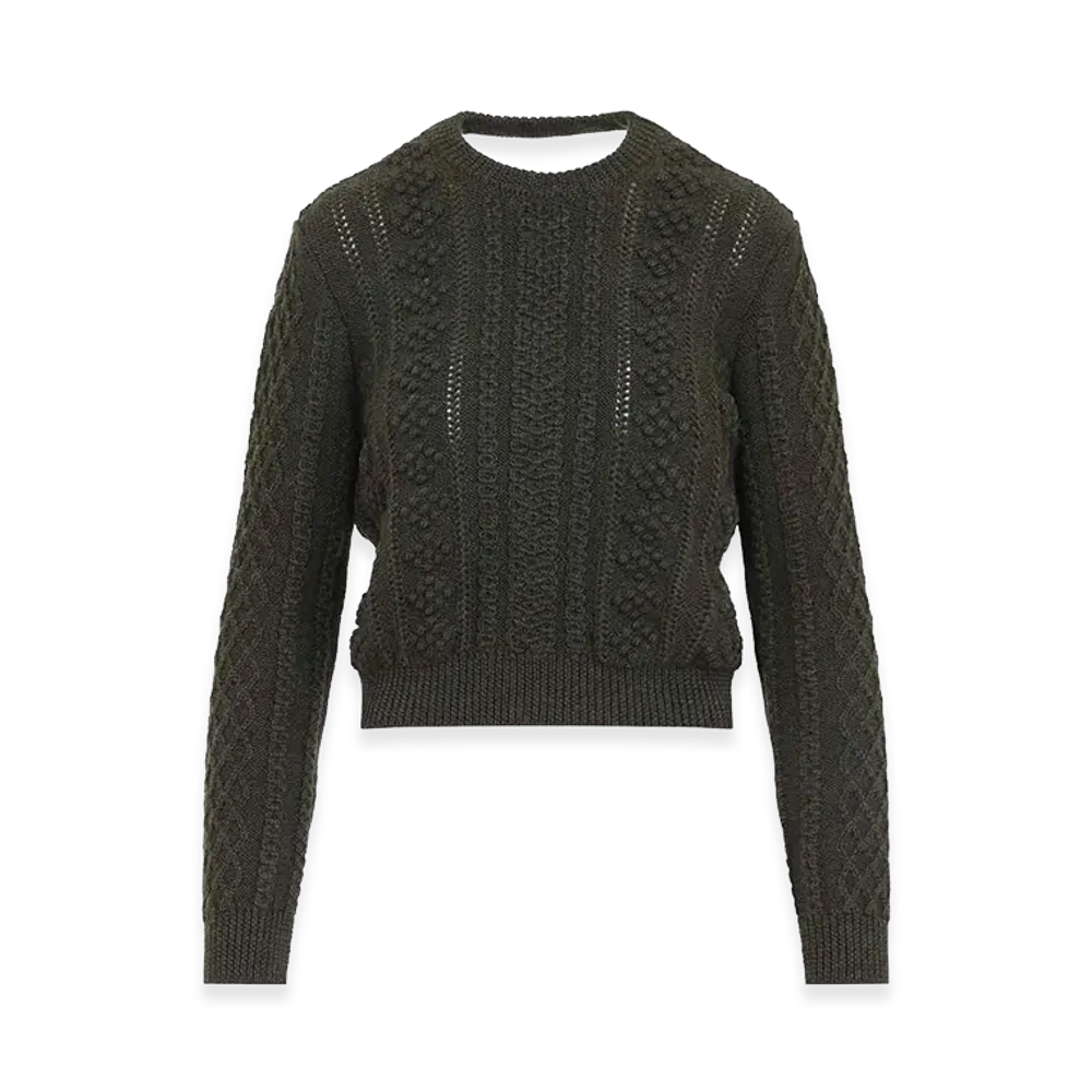 Jil Sander Women's Cable-Knit Sweater "Green"