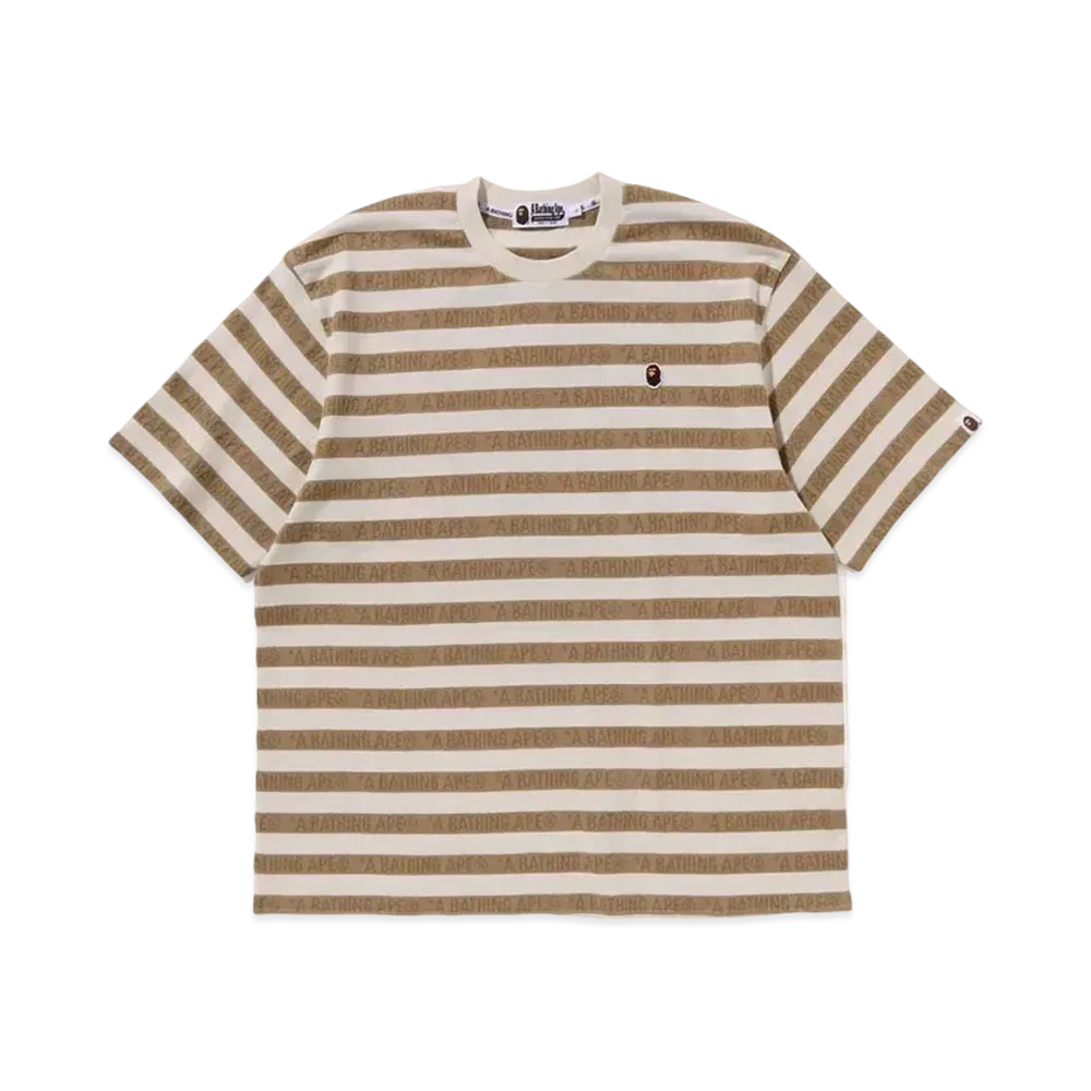 A BATHING APE Ape Head One Point Sport Stripe Relaxed Fit Tee "Ivory"