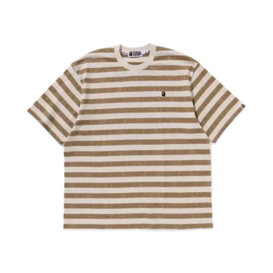 A BATHING APE Ape Head One Point Sport Stripe Relaxed Fit Tee "Ivory"