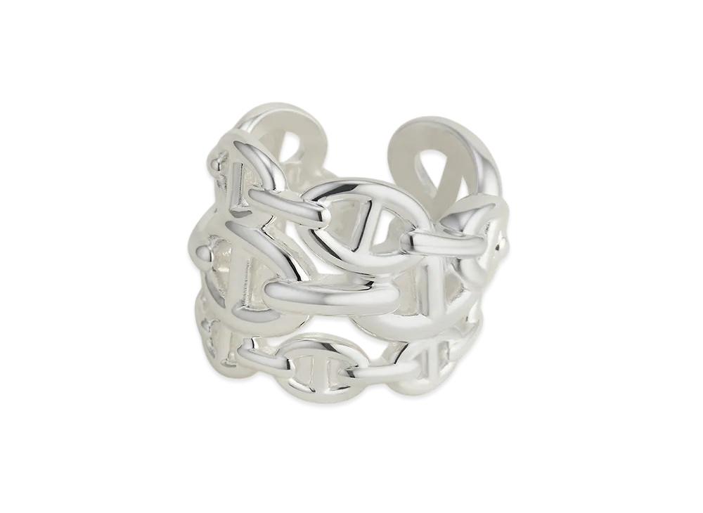 Hermes Chaine D'ancre Enchainee Ring GM Large Model "Silver"
