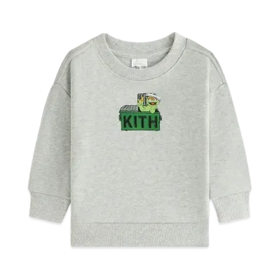 Kith x Sesame Street Baby Oscar Nelson Crewneck "Medium Heather Grey"