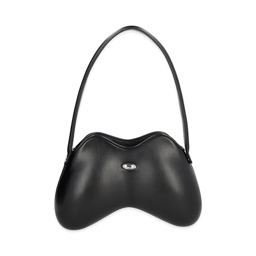 Diesel Women's Leather Synthetic Leather Double-D Shoulder Bag "Black"