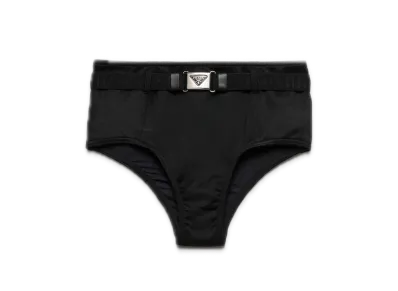 PRADA Interlock Fabric Bikini Bottom "Black"