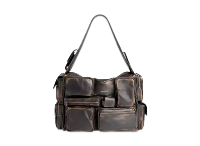 BALENCIAGA Superbusy Large Sling Bag Used Effect "Brown"