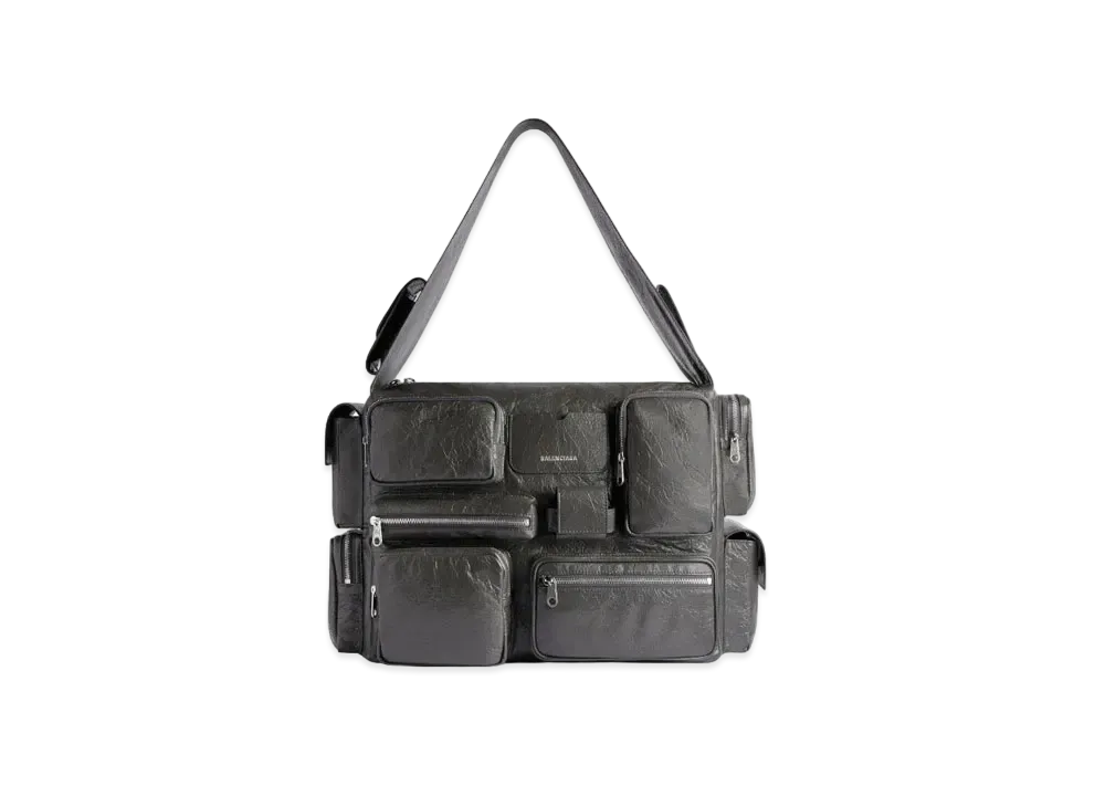 BALENCIAGA Super Busy Large Shoulder Bag "Dark Gray"