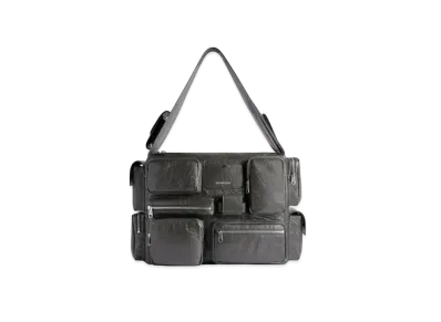 BALENCIAGA Super Busy Large Shoulder Bag "Dark Gray"